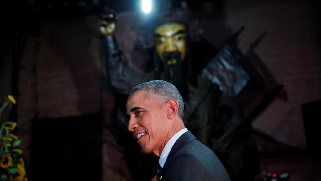 Tổng thống Obama trong chuyến viếng thăm Việt Nam. Ảnh: Reuters 