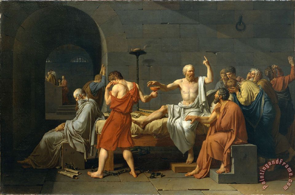 The Death of Socrates Painting by Jacques Louis David; The Death of Socrates Art Print for sale