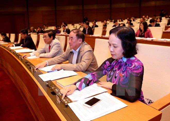 Quốc hội khóa XIII thông qua dự thảo Bộ luật Hình sự sửa đổi (Nguồn ảnh: Phương Hoa/TTXVN - VietnamPlus)