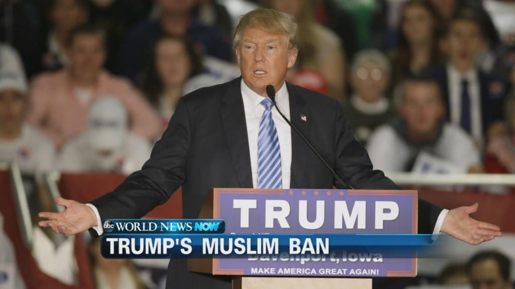 Donald Trump thể hiện rõ ông sẽ rất cứng rắn với người Hồi giáo muốn nhập cư vào Mỹ. Ảnh: Youtube