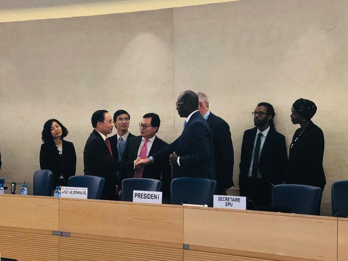 Phái đoàn ngoại giao Việt Nam tại phiên điều trần UPR tháng 1/2019 tại Hội đồng Nhân quyền Liên Hợp Quốc. Ảnh: HRC Secretariat. 