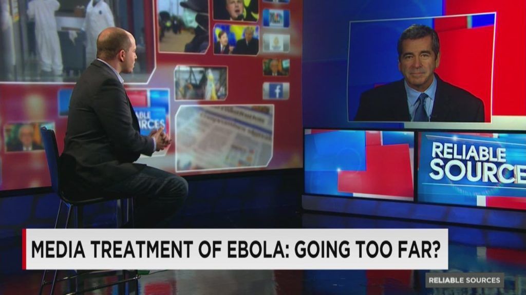 Một chương trình của CNN năm 2014 thảo luận về việc có phải truyền thông đã đi quá xa trong việc đưa tin về dịch Ebola. Ảnh: CNN.