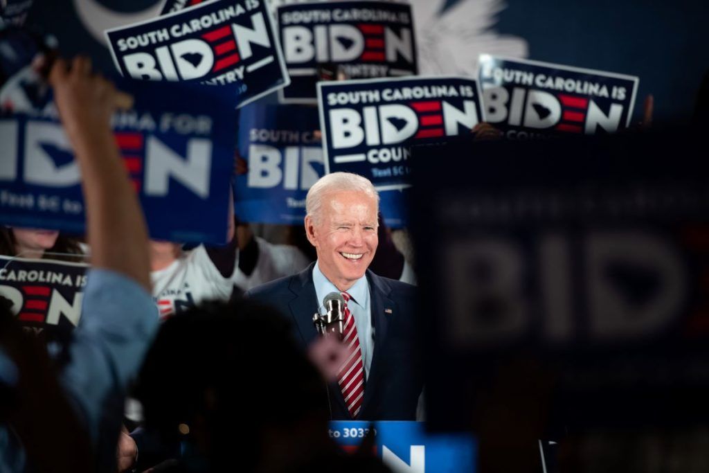 Ứng cử viên Joe Biden trong một cuộc vận động tranh cử ngày 11/2/2020. Ảnh: Getty Images.