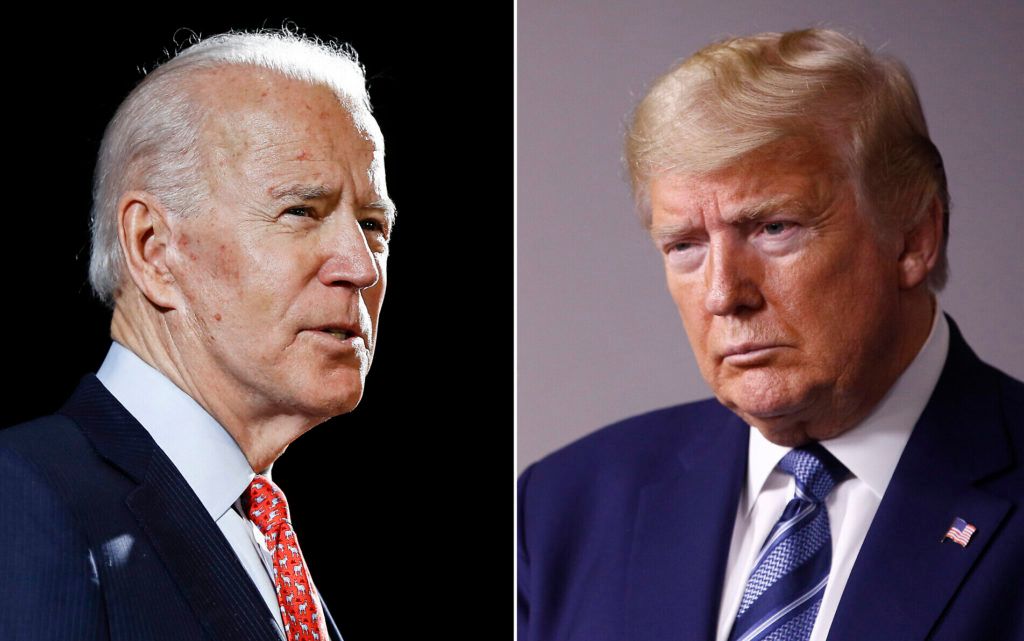 Cuộc đua vào ghế tổng thống Mỹ nhiệm kỳ 2021 - 2025 gần như đã chắc chắc sẽ diễn ra với hai ứng cử viên chính là cựu phó tổng thống Joe Biden và đương kim tổng thống Donald Trump. Ảnh: AP. 