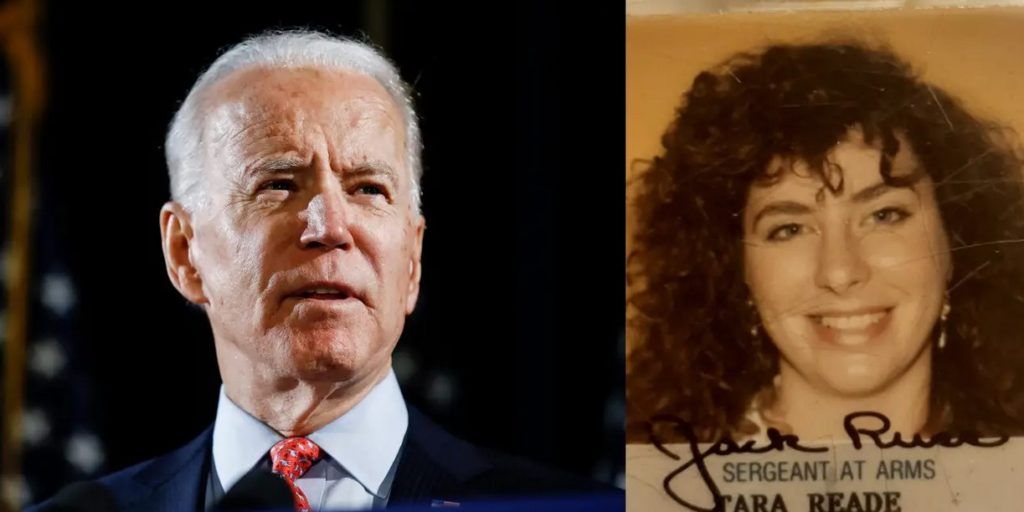 Ứng cử viên Joe Biden, và bà Tara Reade vào năm 1993. Ảnh: AP.