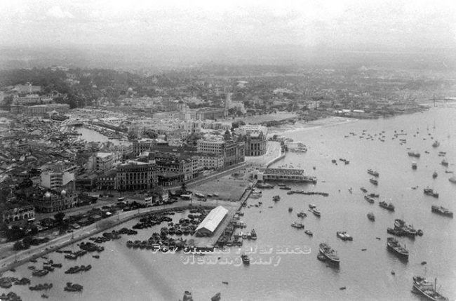 Không ảnh Singapore khoảng năm 1950. Ảnh: National Archives of Singapore (NAS).