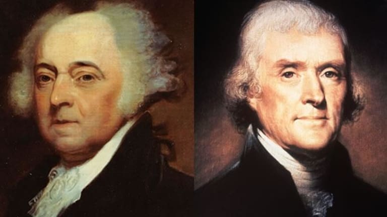 Hai tổng thống Mỹ John Adams (1797 - 1801) và Thomas Jefferson (1801 - 1809). Ảnh: history.com.