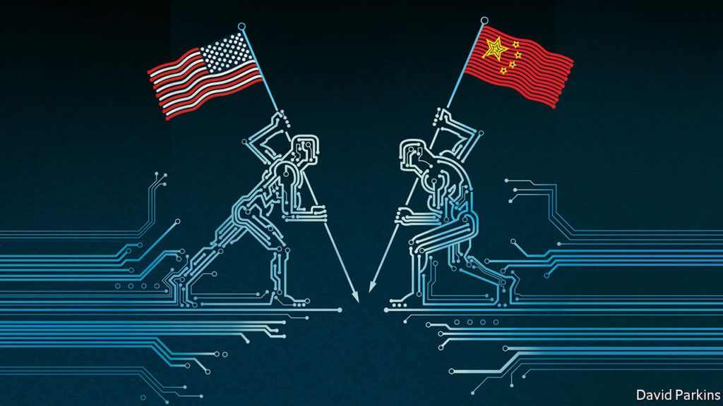 Mỹ và Trung Quốc cạnh tranh sự thống trị trong mảng công nghệ. Ảnh: David Parkins/ The Economist