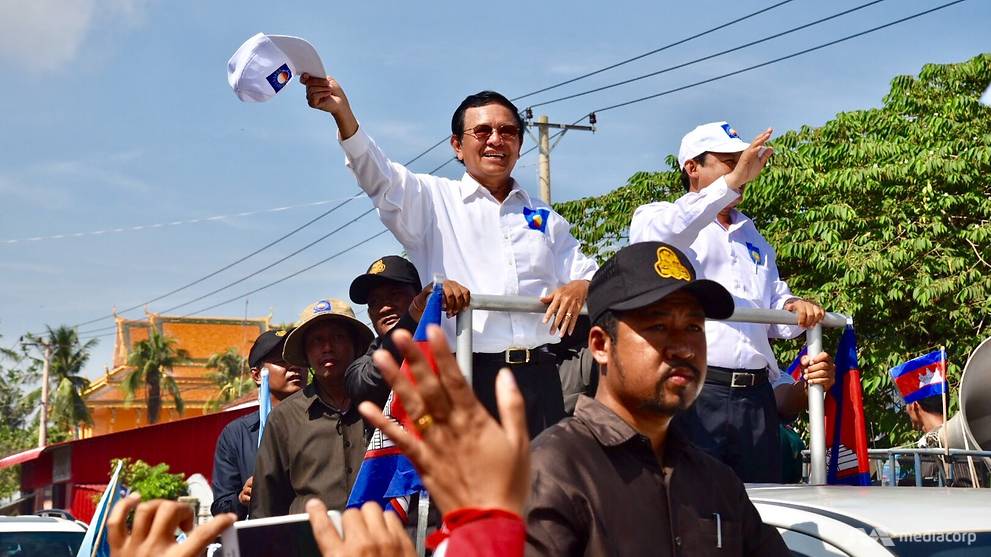 Kem Sokha trong một cuộc vận động tranh cử của CNRP năm 2017. Ảnh: CNA.